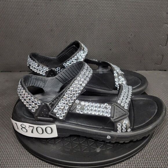 Teva Terra Sandals Womens Sz 10 Black Bejeweled Sport Hiking - Picture 1 of 9
